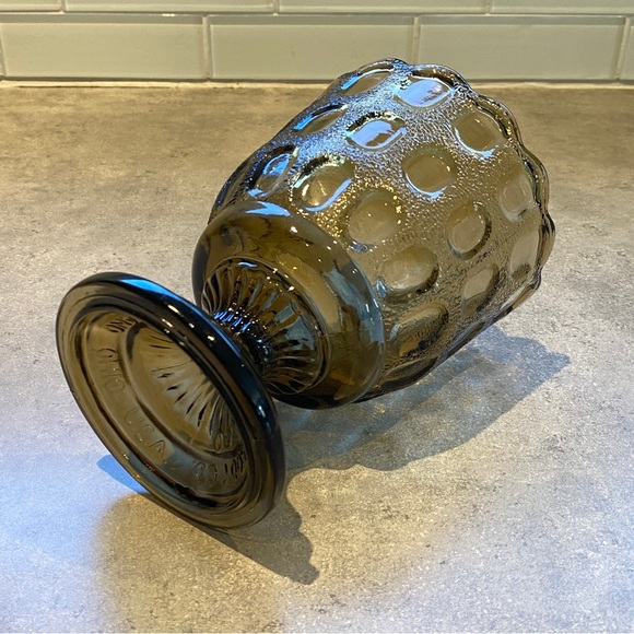 Vintage E.O. Brody M4200 Smoke Glass thumbprint planter - Picture 3 of 5